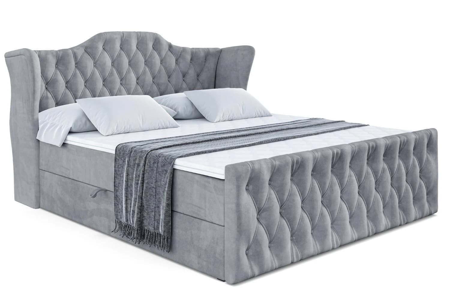 BOXBETT VILA-Z 200x200 cm Grau mit Bettkasten