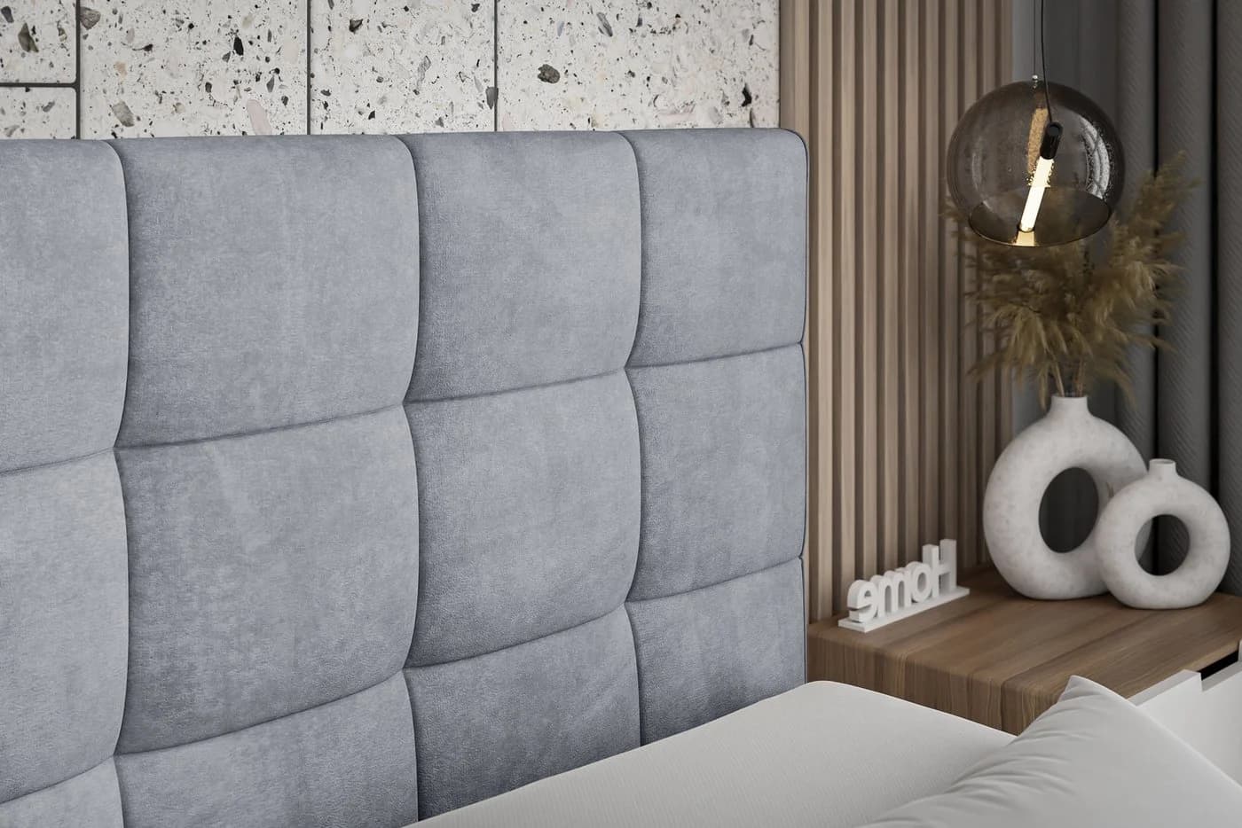 ALTDECOR Boxspringbett APO-Z KING Grau Casablanca mit Bettkasten und Topper - Bild 4