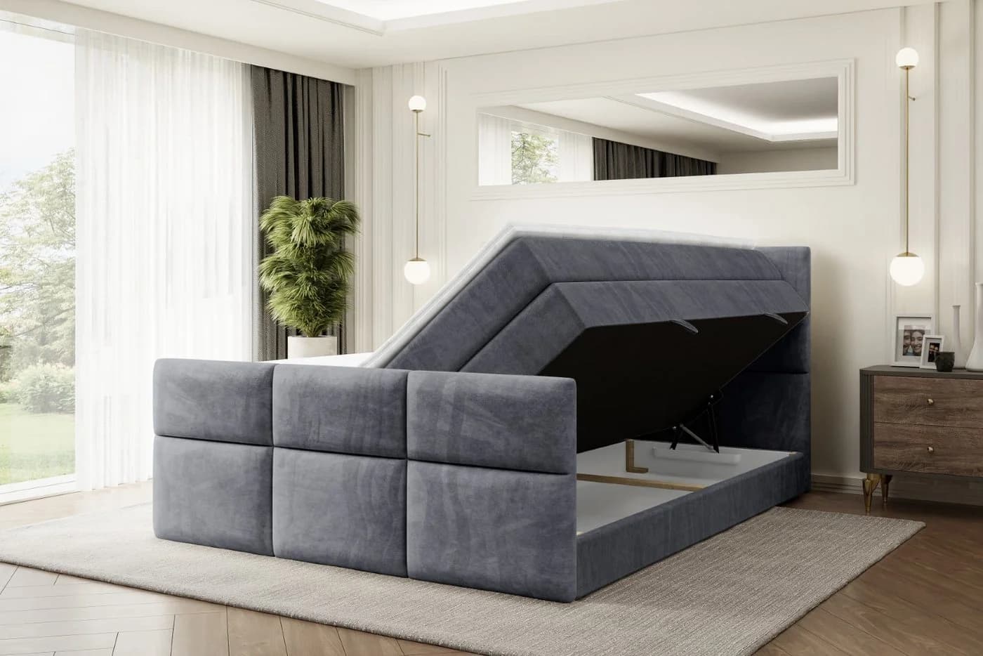 ALTDECOR Boxspringbett Ohio-Z König Doppelbett mit Bettkästen & Topper - Bild 3
