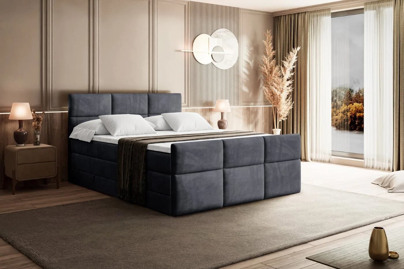 ALTDECOR Boxspringbett Ohio-Z König Doppelbett mit Bettkästen & Topper - Bild 4