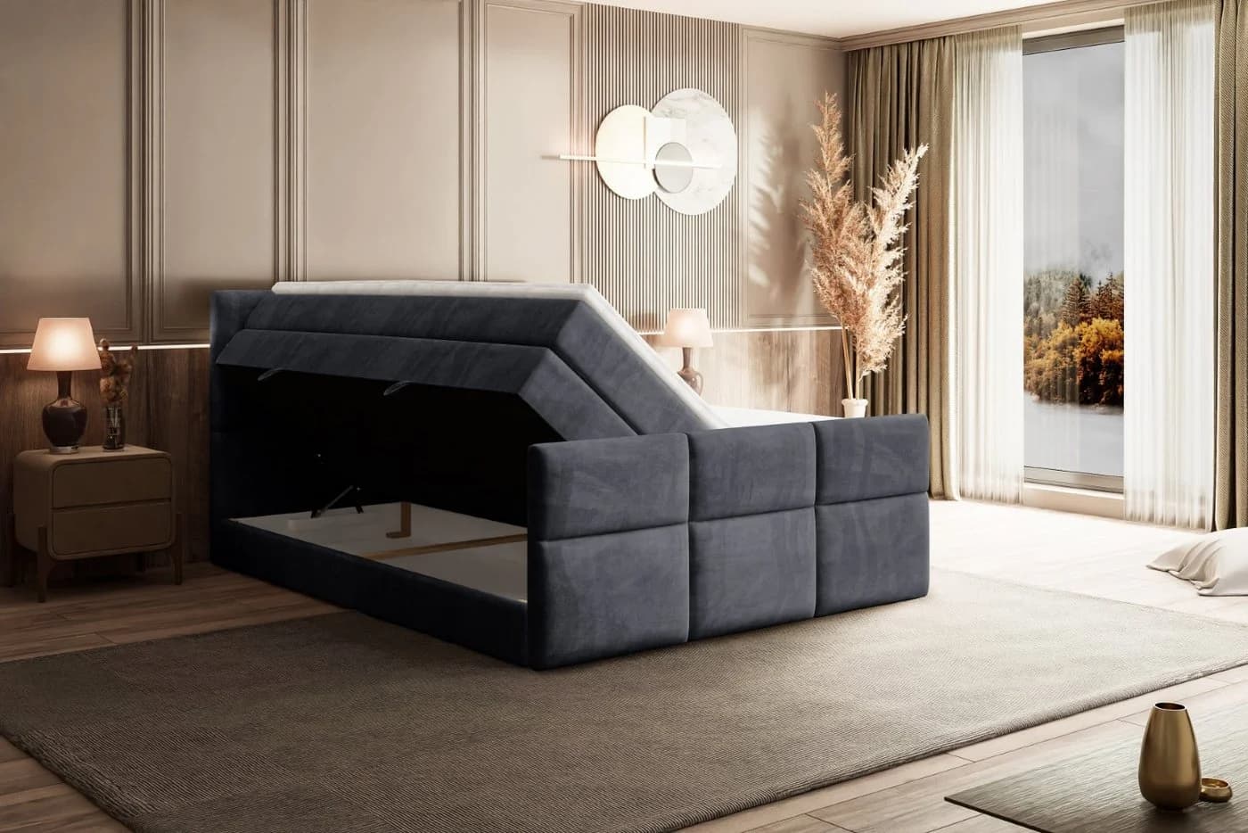 ALTDECOR Boxspringbett Ohio-Z König Doppelbett mit Bettkästen & Topper - Bild 5