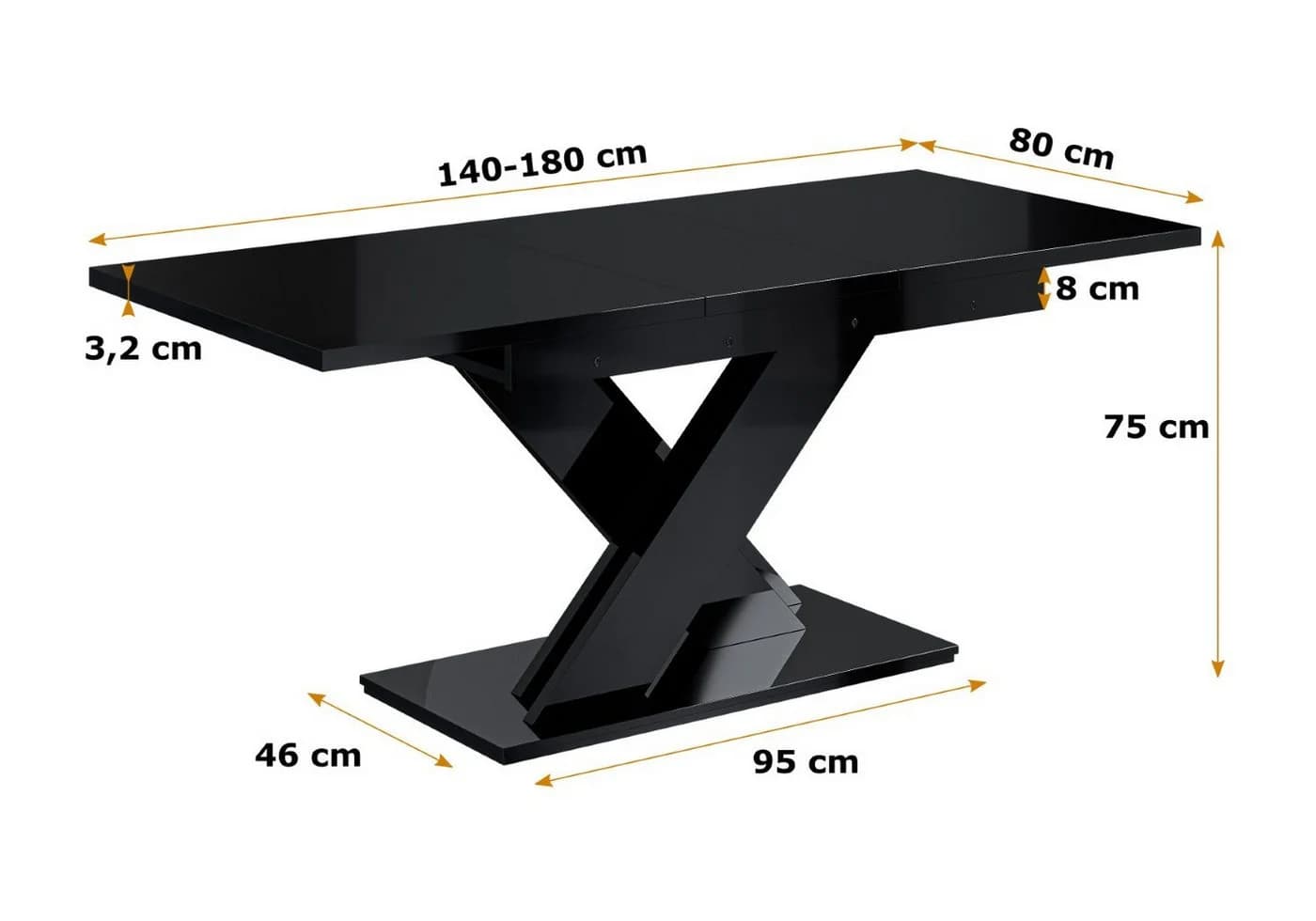 ALTDECOR Esstisch RONX Ausziehbar Schwarz - Bild 5