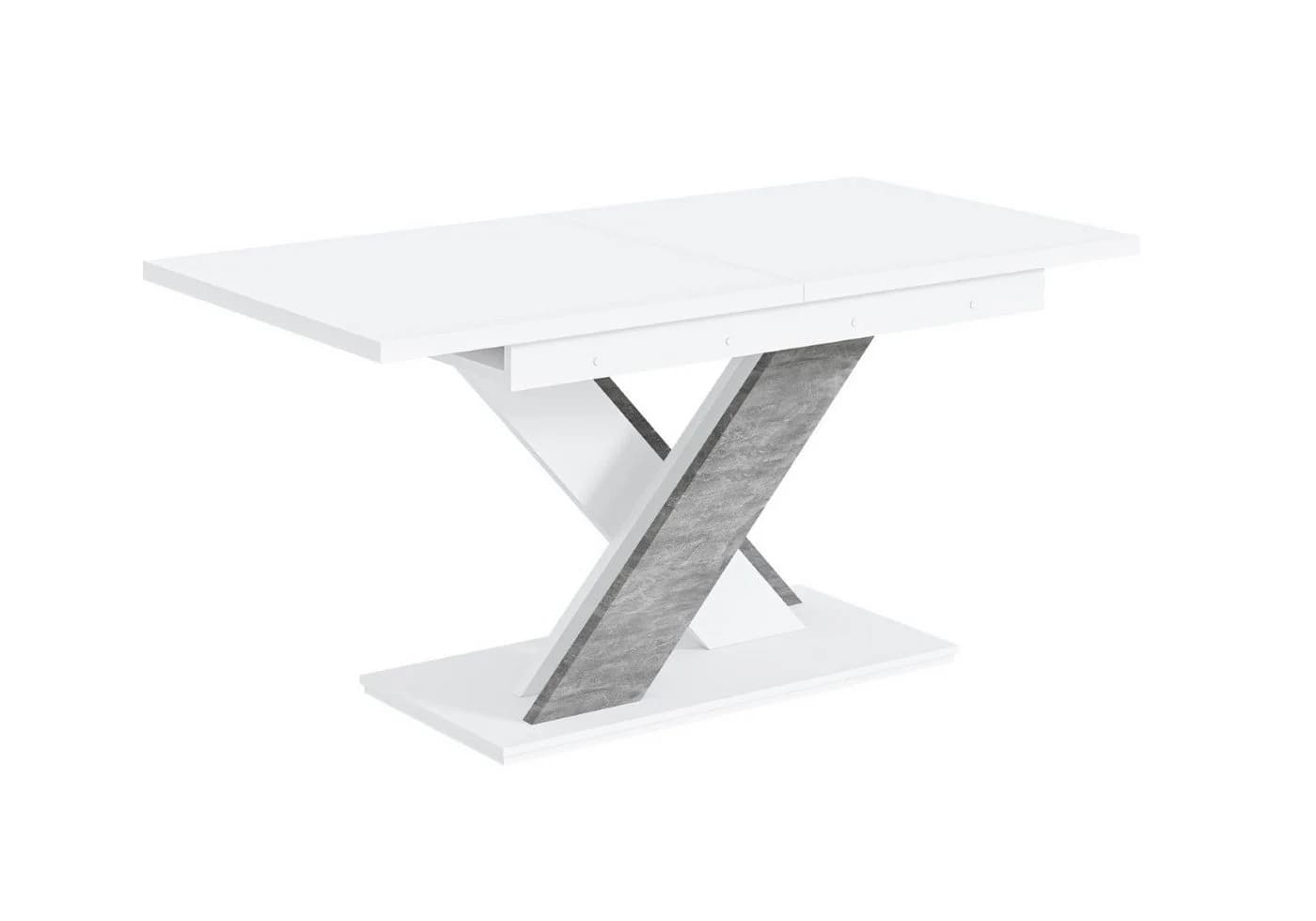 ALTDECOR Esstisch RONX Ausziehbar Weiß/Betonoptik Modern - Bild 2