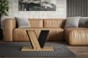 ALTDECOR Couchtisch INEY Modern Braun/Schwarz Holzwerkstoff Bild 3