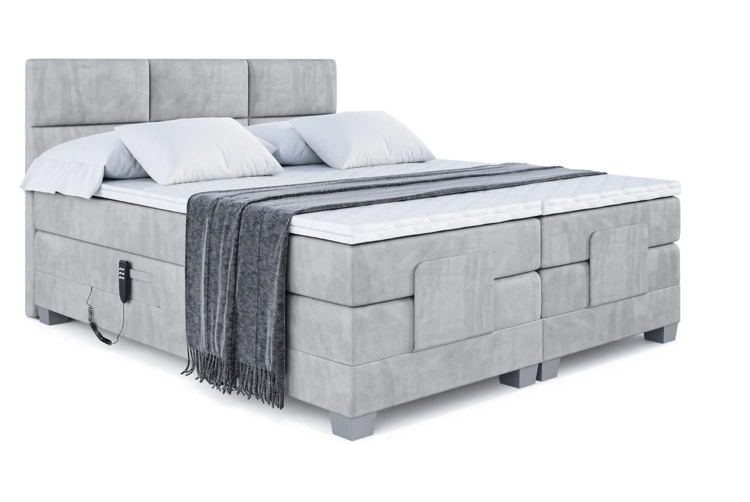 BOXSPRINGBETT PROT EL elektrisch verstellbar Grau 140x200