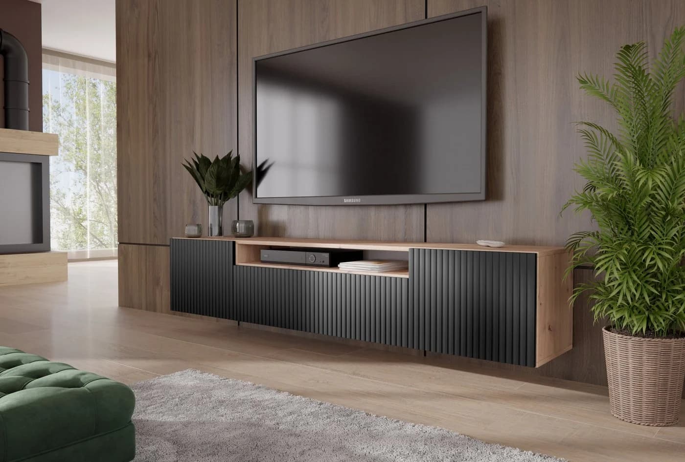 ALTDECOR Lowboard TILO-W TV-Schrank Schwarz Push-to-Open - Bild 2