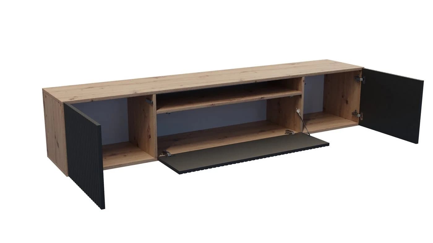 ALTDECOR Lowboard TILO-W TV-Schrank Schwarz Push-to-Open - Bild 3