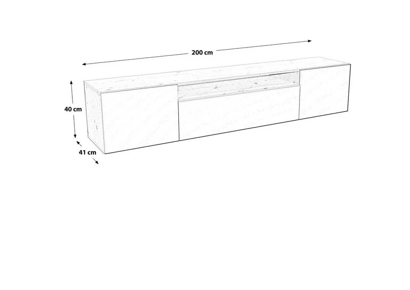 ALTDECOR Lowboard TILO-W TV-Schrank Schwarz Push-to-Open - Bild 4