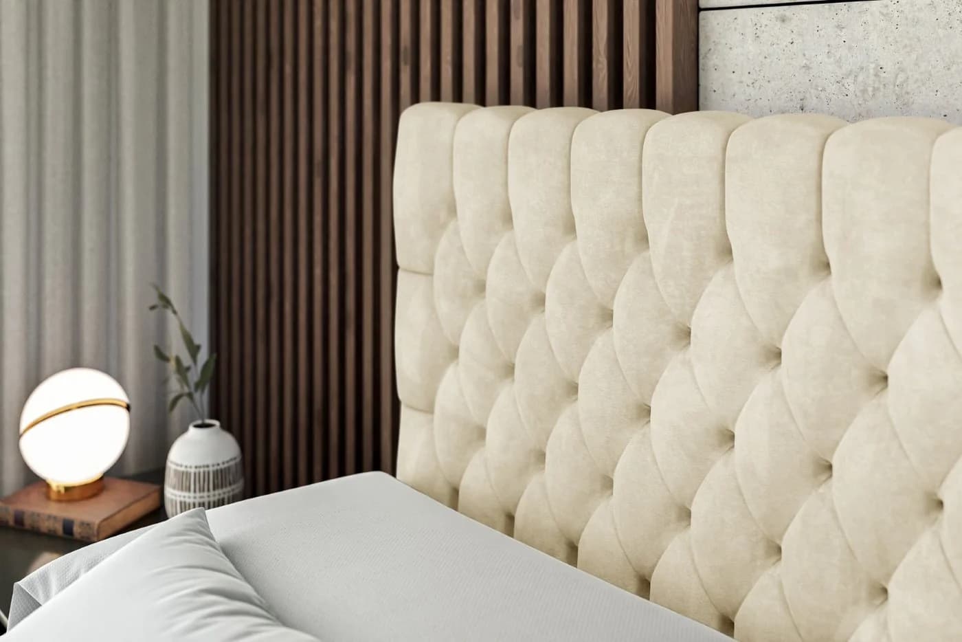 ALTDECOR Boxbett DAISY-Z Beige Monolith mit Topper und Bettkästen - Bild 5