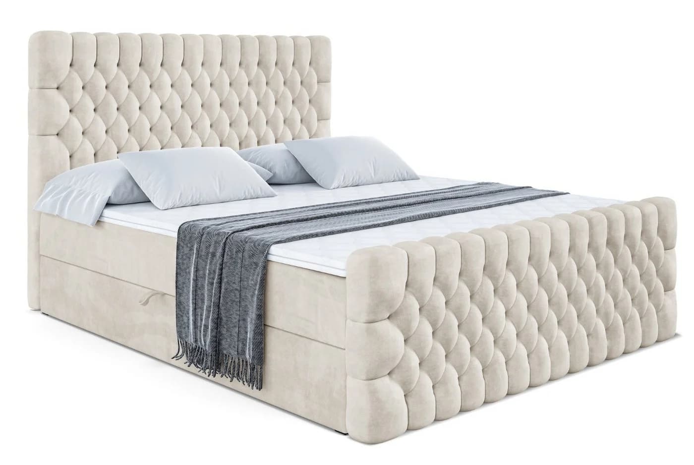 ALTDECOR Boxbett SERENE-Z Beige Multipocket-Matratze H4 mit Topper