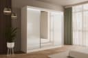 ALTDECOR Schiebetürenschrank VESLI Weiß mit Spiegeltüren & LED Bild 2