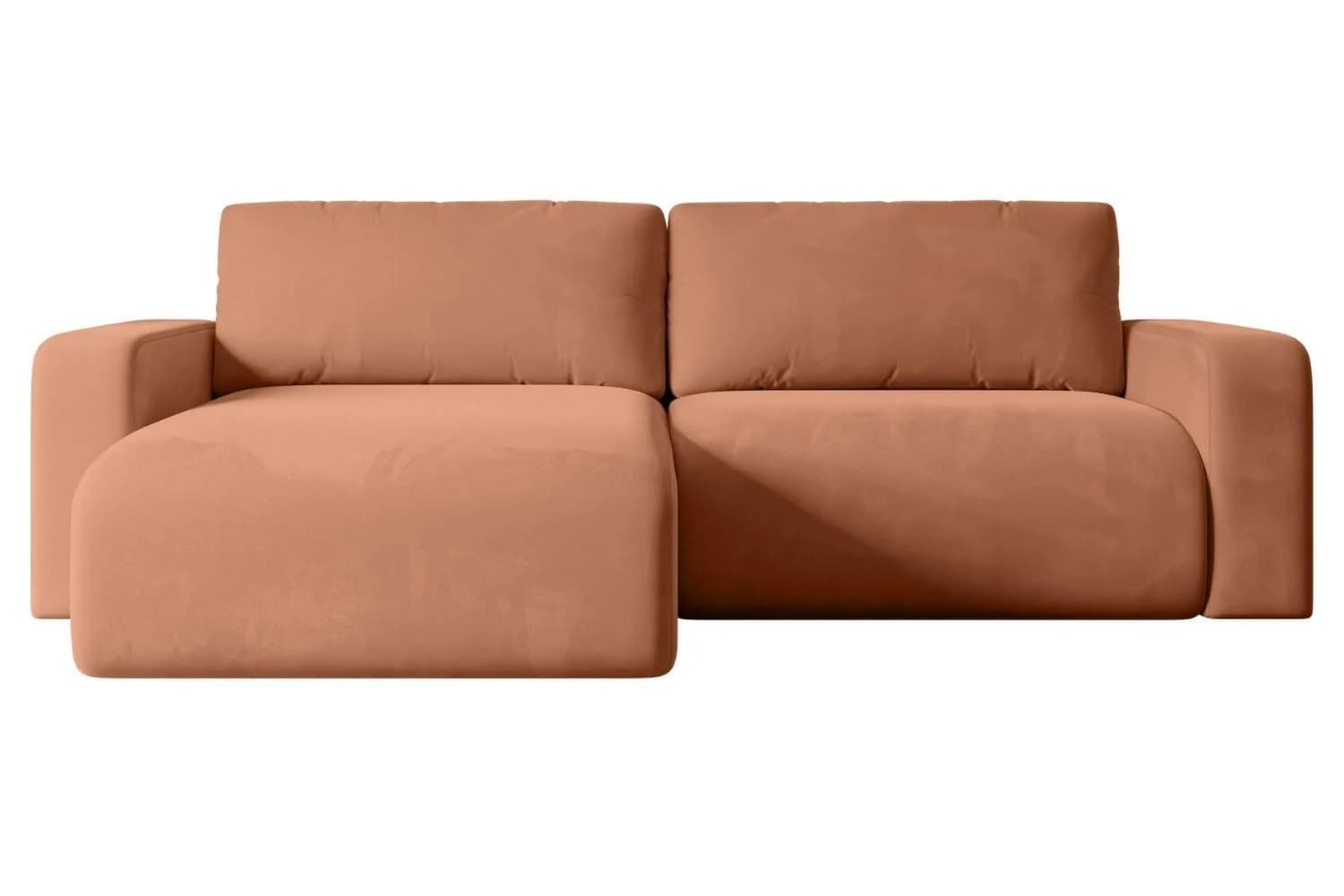 ECKSOFA mit Schlaffunktion und Bettkasten KLEEA-L Koralle Velours