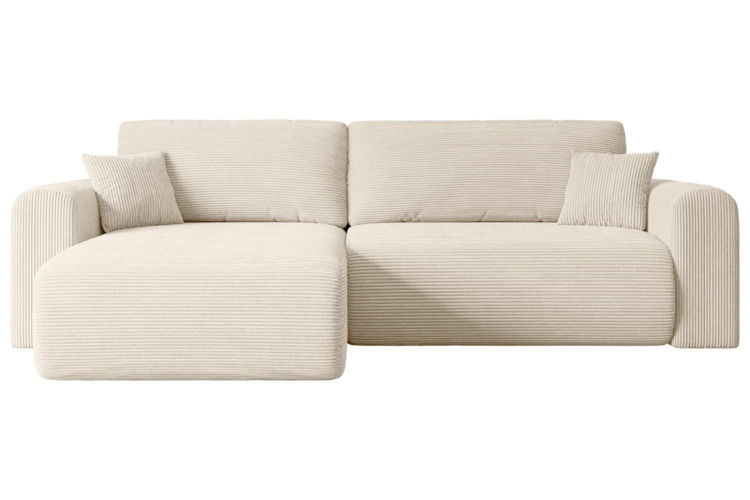 ALTDECOR Ecksofa ORRO-L L-Form mit Schlaffunktion und Bettkasten Beige