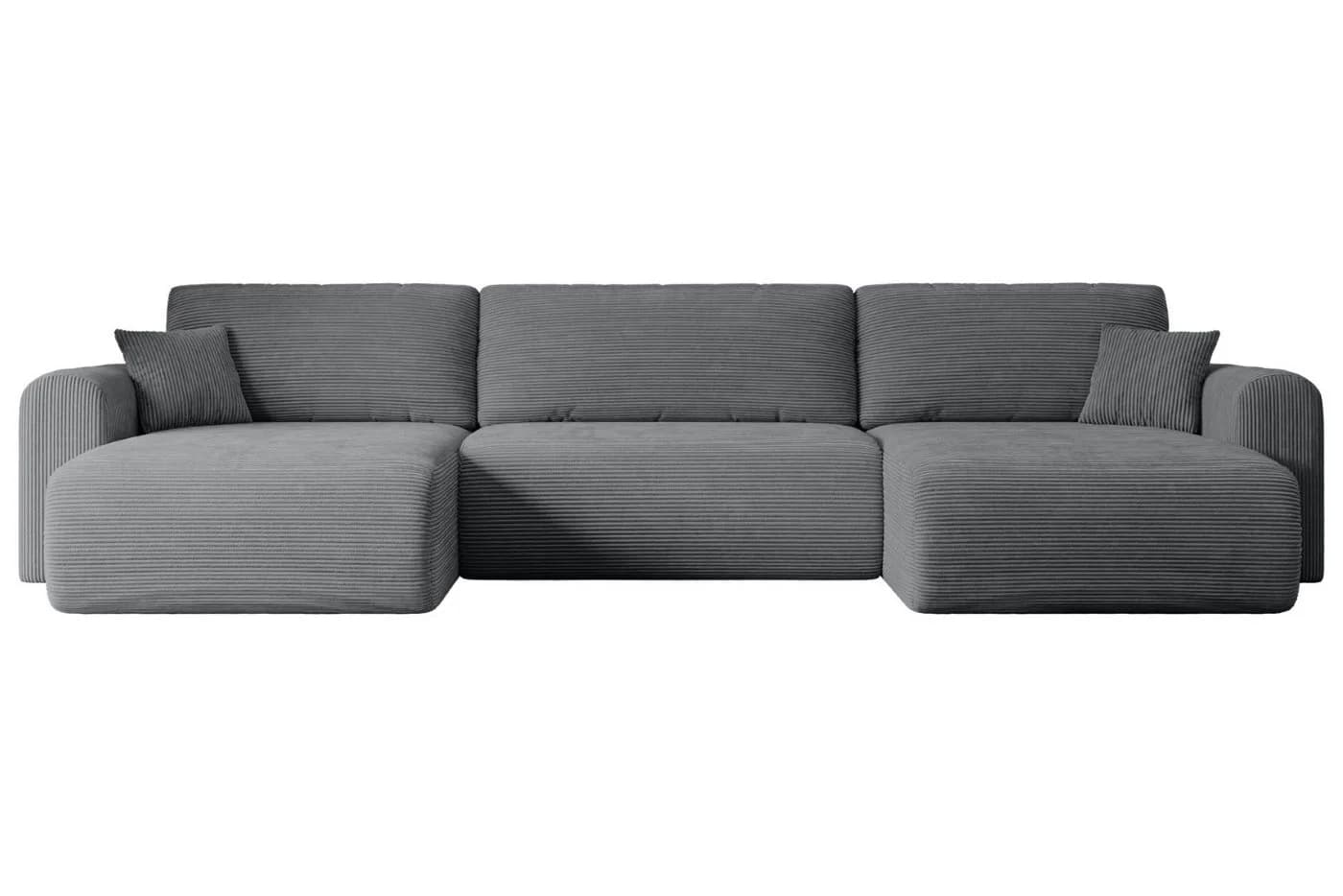 ALTDECOR Wohnlandschaft ORRO-U Eckcouch Grau U-Form mit Schlaffunktion