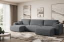 ALTDECOR Wohnlandschaft ORRO-U Eckcouch Grau U-Form mit Schlaffunktion Bild 3