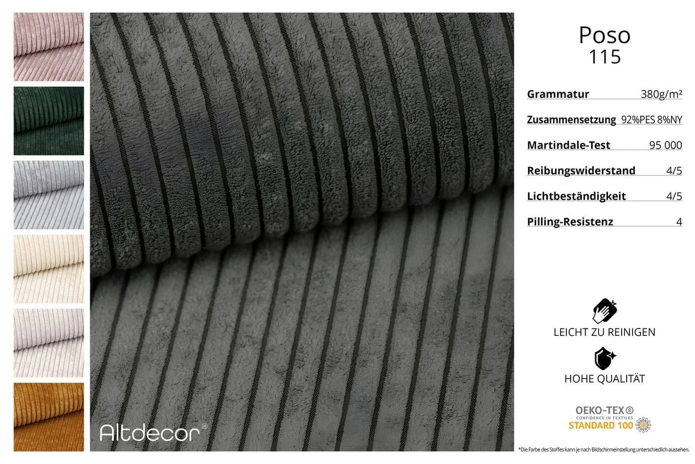 ALTDECOR Wohnlandschaft ORRO-U Eckcouch Grau U-Form mit Schlaffunktion - Bild 4