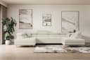 ALTDECOR Wohnlandschaft GUSA-U Ecksofa mit Schlaffunktion Beige Samt Bild 2