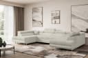 ALTDECOR Wohnlandschaft GUSA-U Ecksofa Beige Cord mit Schlaffunktion Bild 3