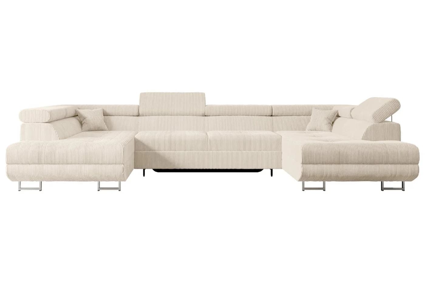 ALTDECOR Wohnlandschaft GUSA-U Ecksofa mit Schlaffunktion Beige