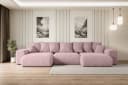 ALTDECOR Wohnlandschaft ESKAR-U Rosa mit Schlaffunktion und Bettkasten Bild 2