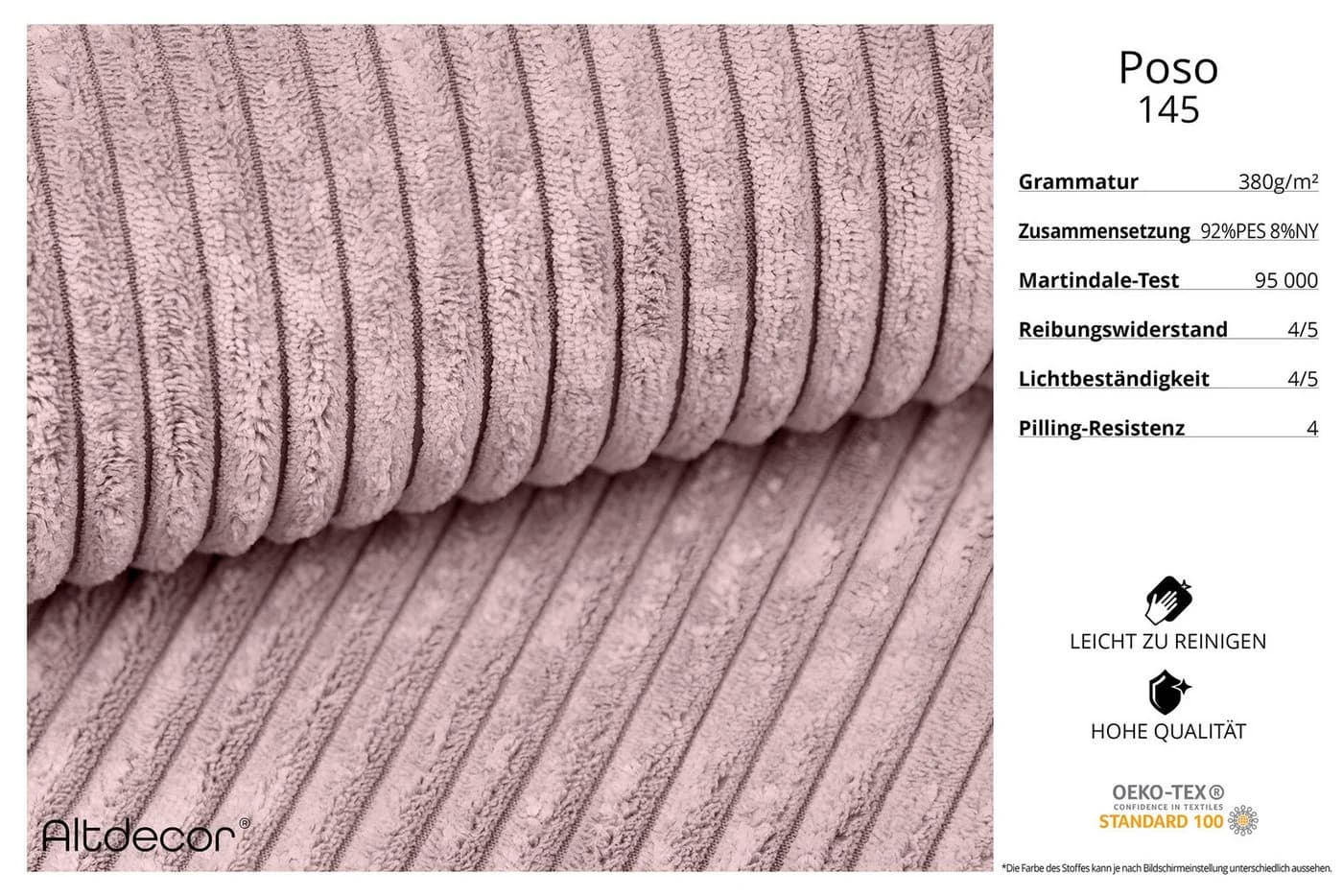 ALTDECOR Wohnlandschaft ESKAR-U Rosa mit Schlaffunktion und Bettkasten - Bild 4
