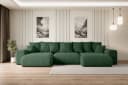ALTDECOR Wohnlandschaft ESKAR-U Grün mit Schlaffunktion und Bettkasten Bild 2