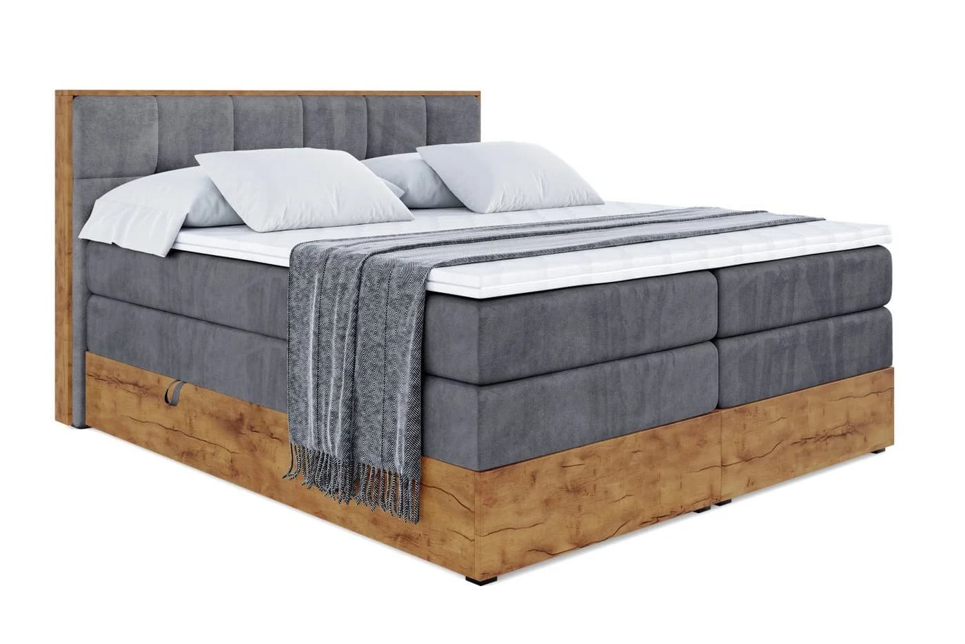 ALTDECOR Boxspringbett LOLLI7 KING mit Matratzen & Topper