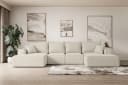 ALTDECOR Wohnlandschaft SIERRA-U-S Beige mit Schlaffunktion und Bettkasten Bild 2
