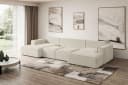 ALTDECOR Wohnlandschaft SIERRA-U-S Beige mit Schlaffunktion und Bettkasten Bild 4