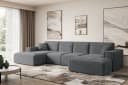 ALTDECOR Wohnlandschaft SIERRA-U Eckcouch U-Form Cord Dunkelgrau Bild 3