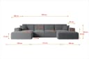 ALTDECOR Wohnlandschaft SIERRA-U Eckcouch U-Form Cord Dunkelgrau Bild 5