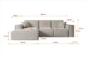 ALTDECOR Ecksofa SERRA-L L-Form Samt Hellbraun Wohnlandschaft Bild 5