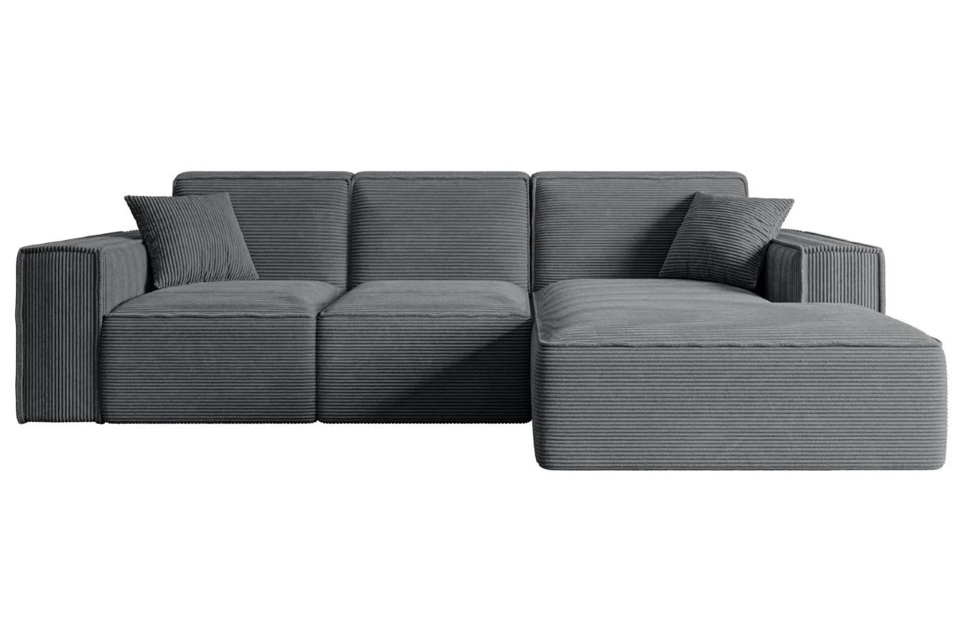 ALTDECOR Ecksofa SERRA-L L-Form Dunkelgrau Cord