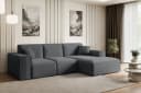 ALTDECOR Ecksofa SERRA-L L-Form Dunkelgrau Cord Bild 3