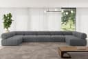 ALTDECOR Wohnlandschaft Garvo-U3 Eckcouch U-Form Cord Dunkelgrau Bild 2