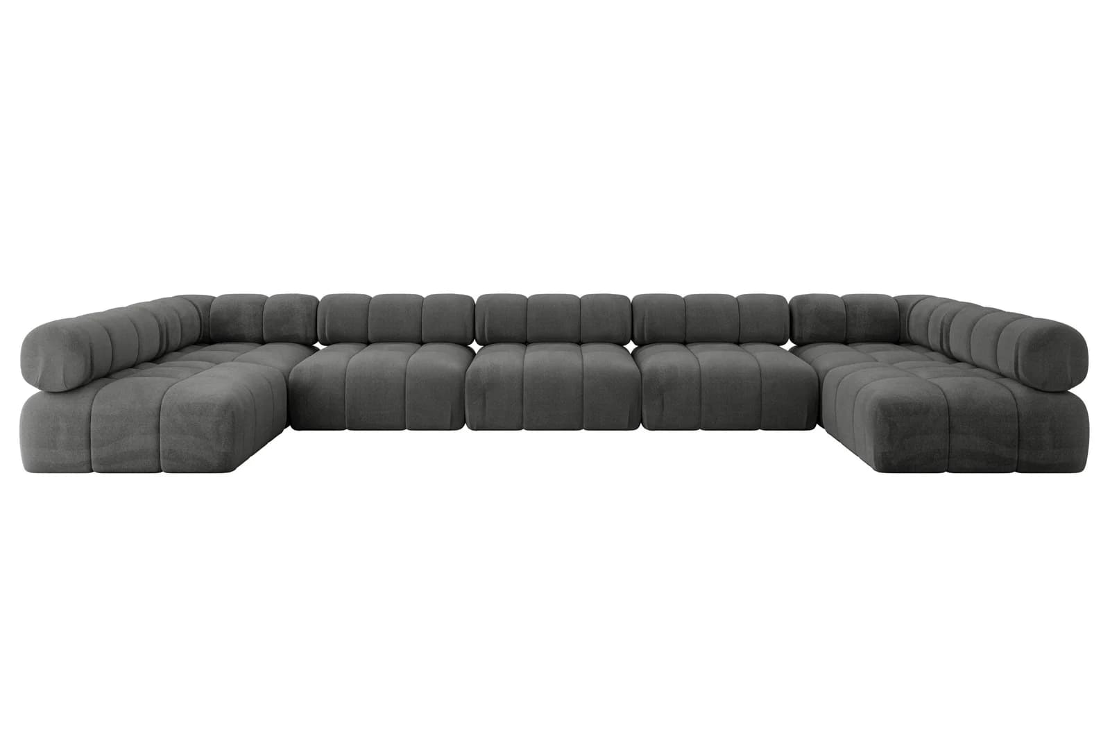 ALTDECOR Wohnlandschaft Garvo-U3 U-Form Eckcouch Grau Samt
