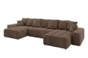 ALTDECOR Wohnlandschaft ENIL-U U-Form Ecksofa mit Schlaffunktion Braun Bild 1