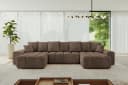 ALTDECOR Wohnlandschaft ENIL-U U-Form Ecksofa mit Schlaffunktion Braun Bild 2