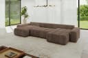 ALTDECOR Wohnlandschaft ENIL-U U-Form Ecksofa mit Schlaffunktion Braun Bild 5