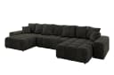 ALTDECOR Wohnlandschaft ENIL-U Schwarz U-Form mit Schlaffunktion Bild 1