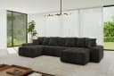 ALTDECOR Wohnlandschaft ENIL-U Schwarz U-Form mit Schlaffunktion Bild 3