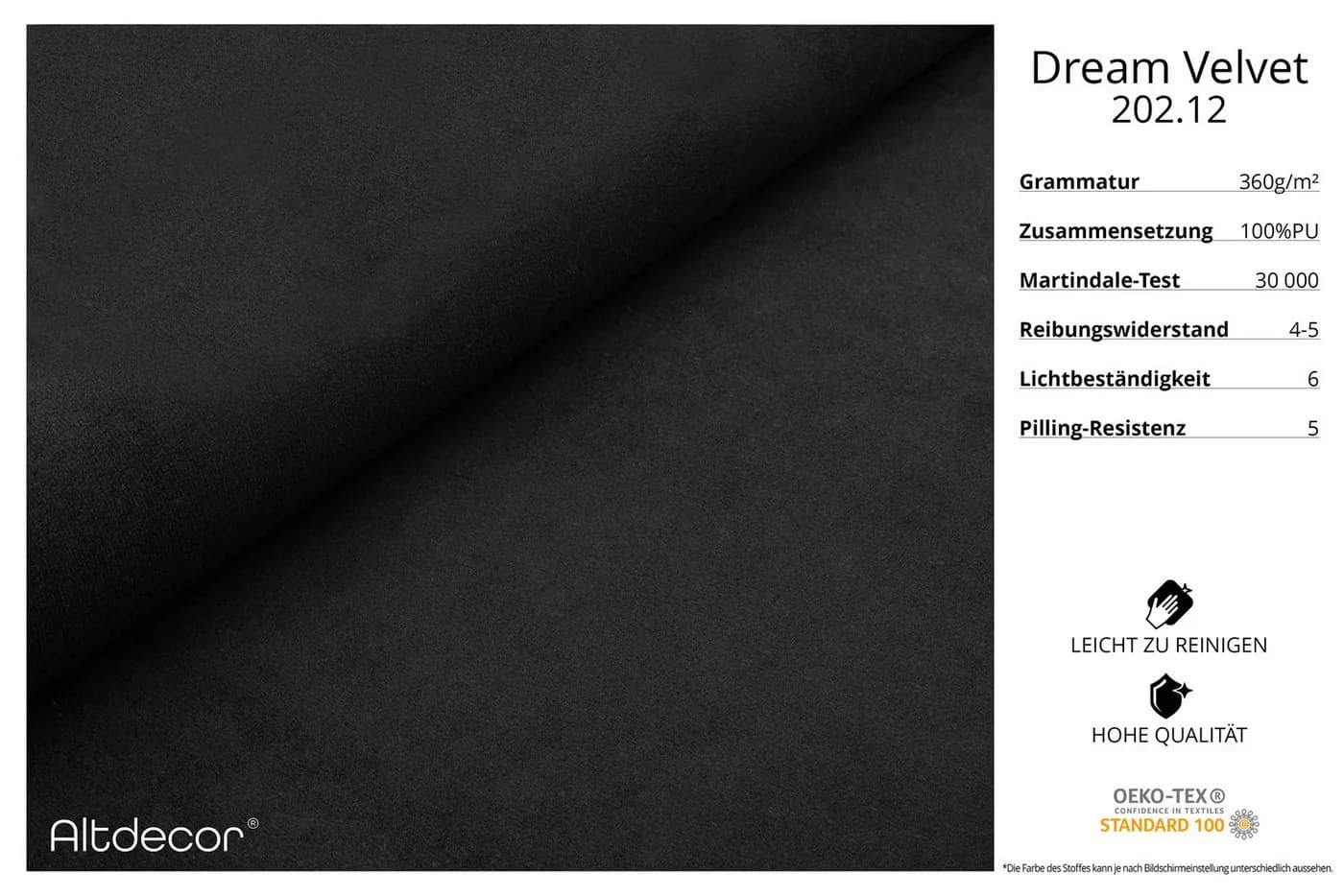 ALTDECOR Wohnlandschaft ENIL-U Schwarz U-Form mit Schlaffunktion - Bild 4