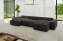 ALTDECOR Wohnlandschaft ENIL-U Schwarz U-Form mit Schlaffunktion Bild 5