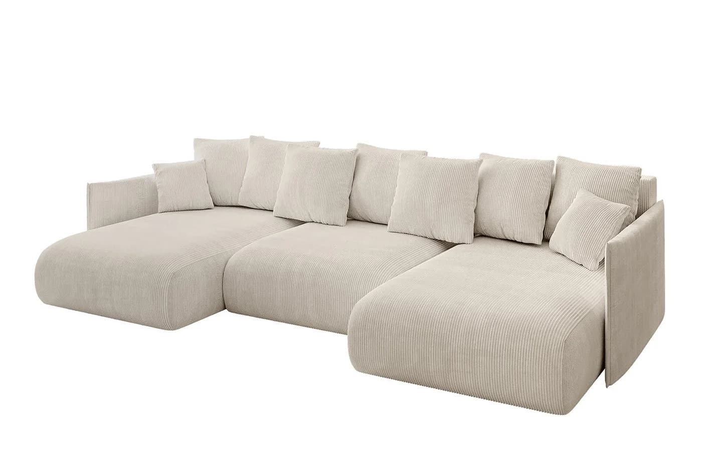 ALTDECOR Wohnlandschaft ONESK-U U-Form Couch mit Schlaffunktion Beige