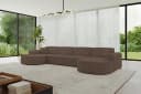 ALTDECOR Wohnlandschaft MARI-U2 Ecksofa U-Form Braun Samt Bild 3