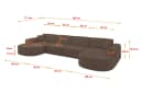 ALTDECOR Wohnlandschaft MARI-U2 Ecksofa U-Form Braun Samt Bild 4