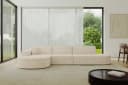 ALTDECOR Ecksofa MARI-L2 Beige Samt L-Form Wohnlandschaft Bild 2