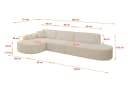 ALTDECOR Ecksofa MARI-L2 Beige Samt L-Form Wohnlandschaft Bild 4