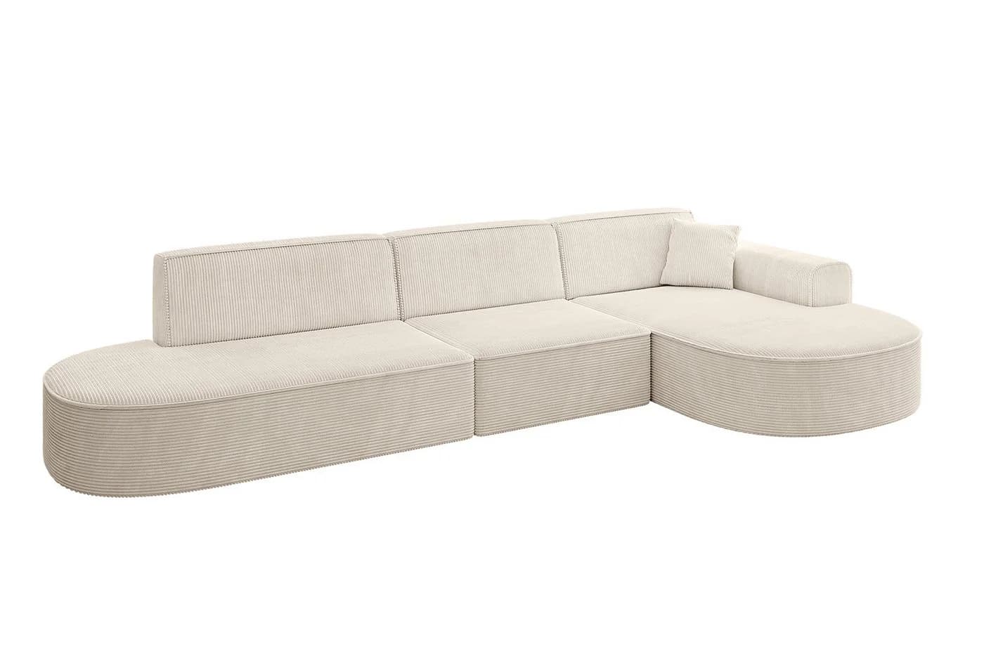 ALTDECOR Ecksofa MARI-L2 L-Form Beige Cord Stoff