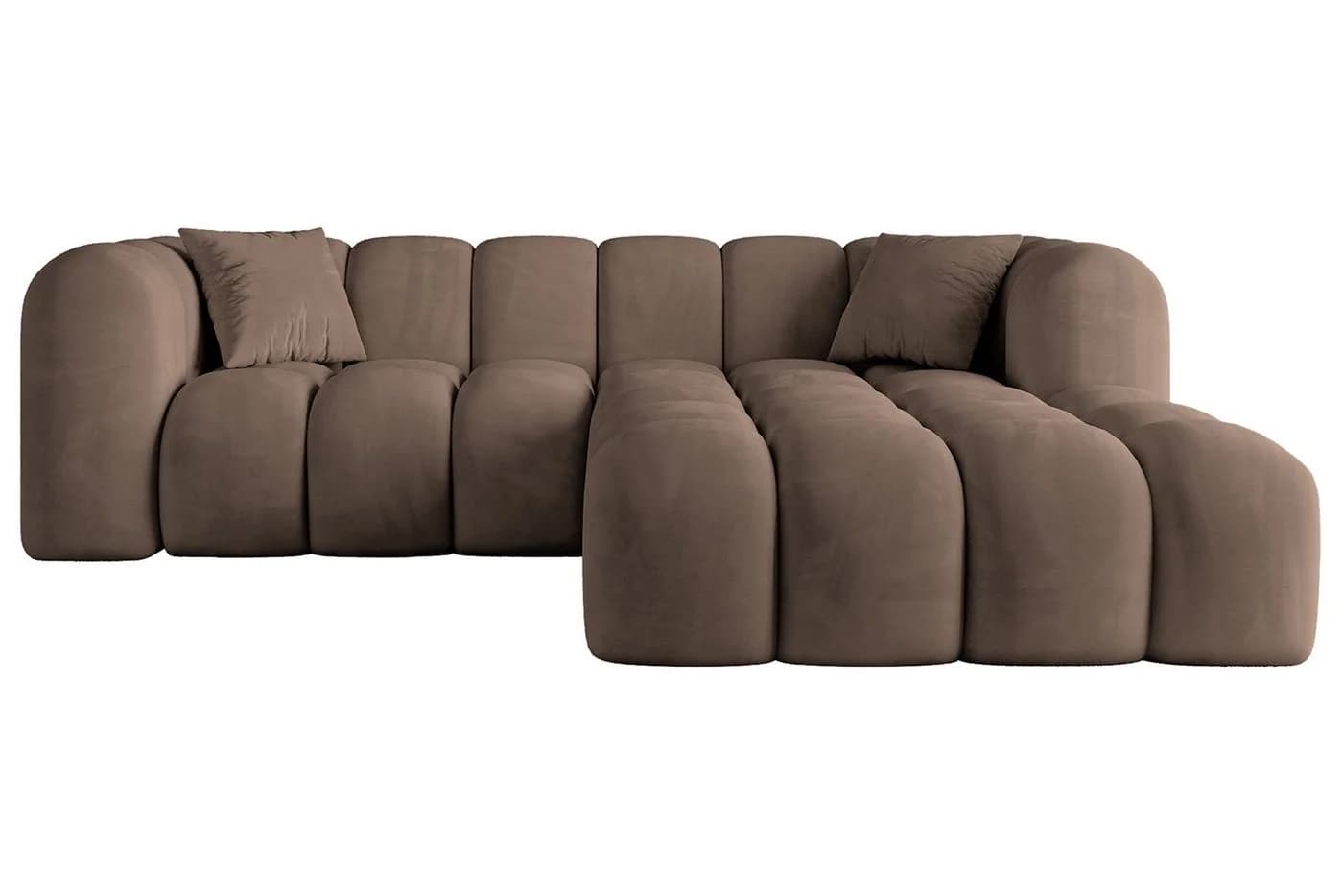 ALTDECOR Ecksofa OLEA-L1 L-Form Samt Braun